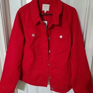 Red Denim Jean Jacket